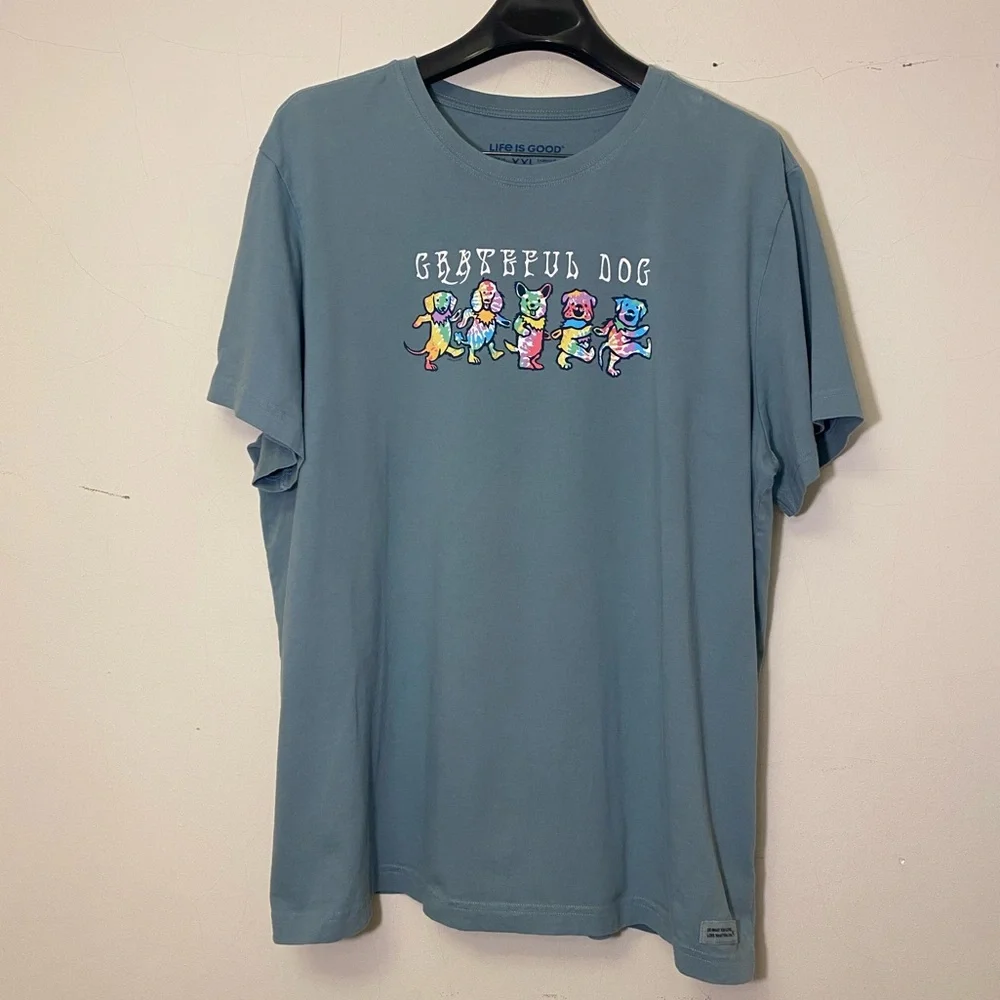 'Grateful Dog' Life is Good Men's' XXL Tee Like New - Picture 1 of 8